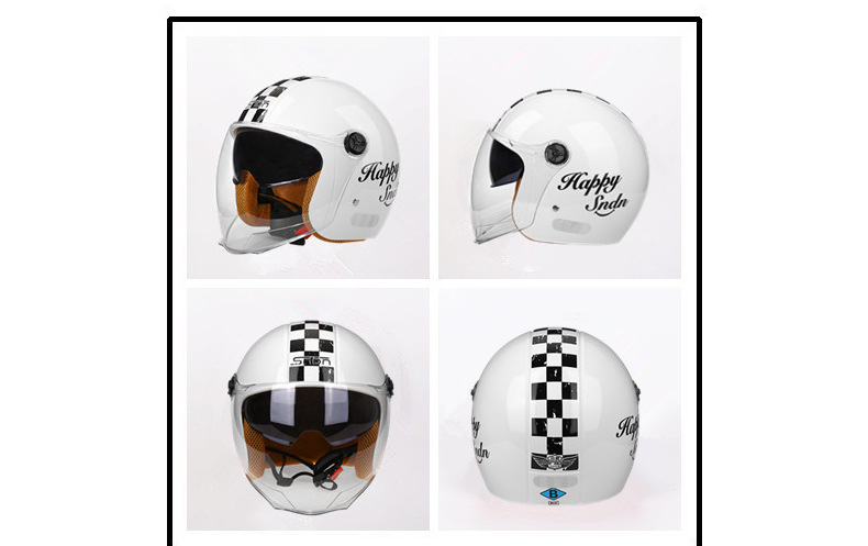 Nová GB Retro dvojitá čočka helma Zimní elektrická motocyklová helma Bateriová autohelma Přilba Four Seasons_voghion.com