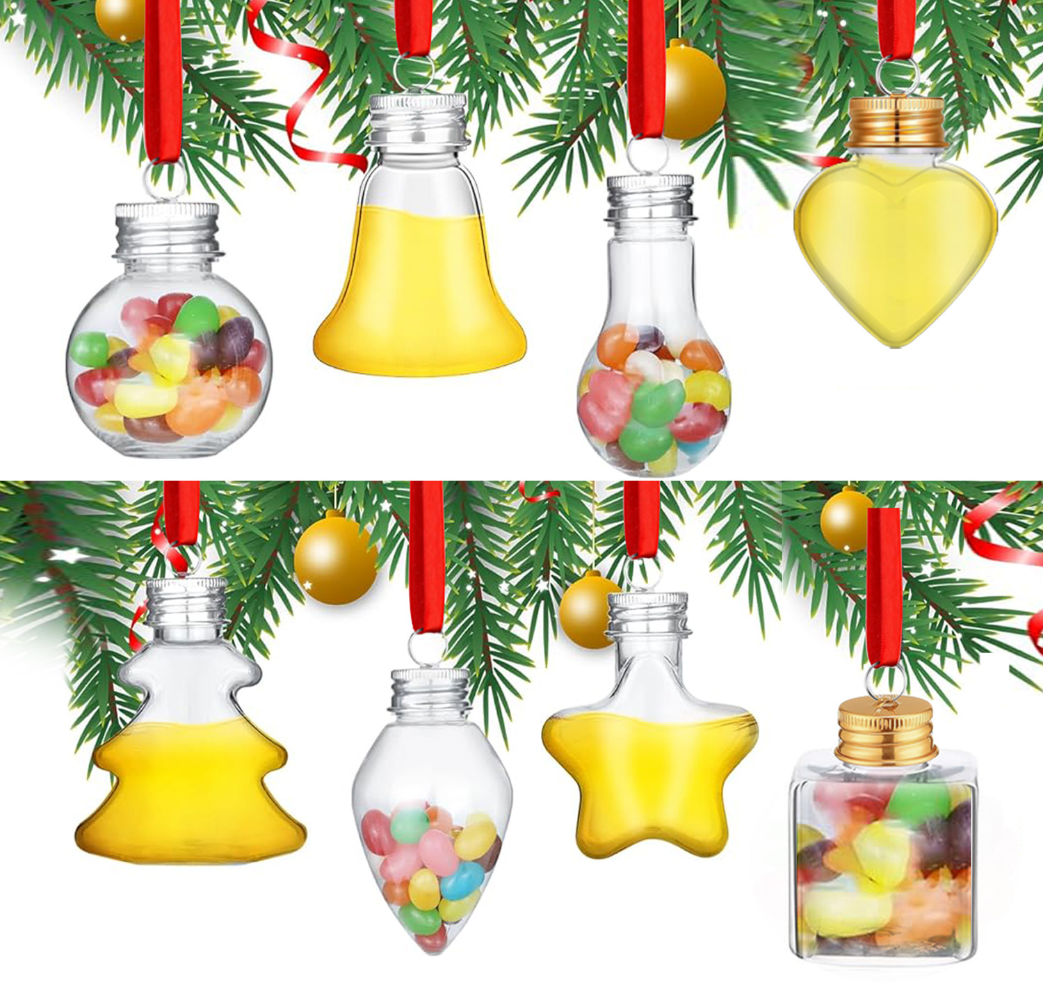 Фабрика оптом одноразовые pet пластиковые бутылки фруктовый сок бутылка напиток 50ml рождественская лампочка винная бутылка декоративная бутылка