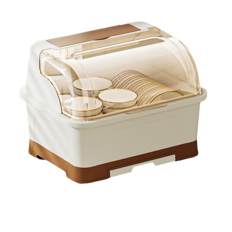 Kitchen Bowl and Chopsticks Storage Box with Lid for Tableware Cupboard Storage Rack Household Draining Dishes and Dishes Storage Rack