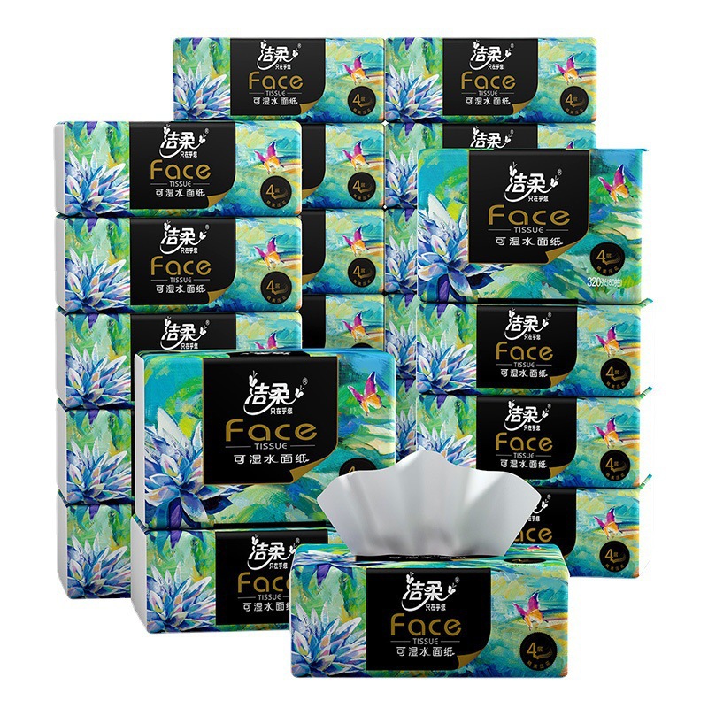 Clean soft face oil painting paper 4 packs a pack of m size 4 layer 80 paper towel household tissue toilet paper wholesale