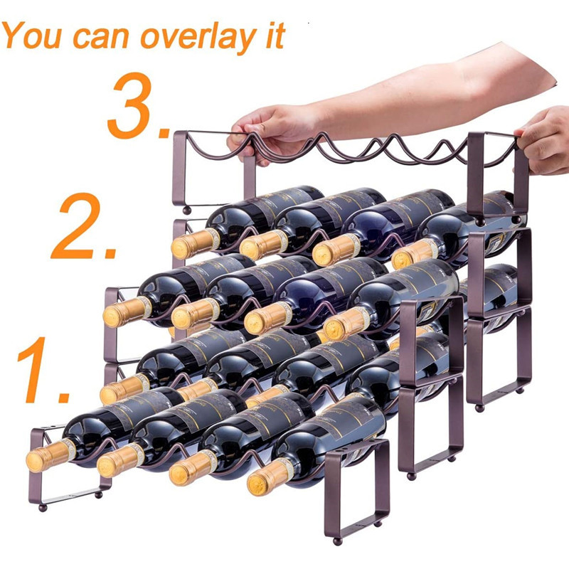 Wine Rack Iron Ornaments Wine Bottle Rack Stackable Wine Rack European Style Wine Rack Iron Wire Creative Wine Cabinet Display Rack