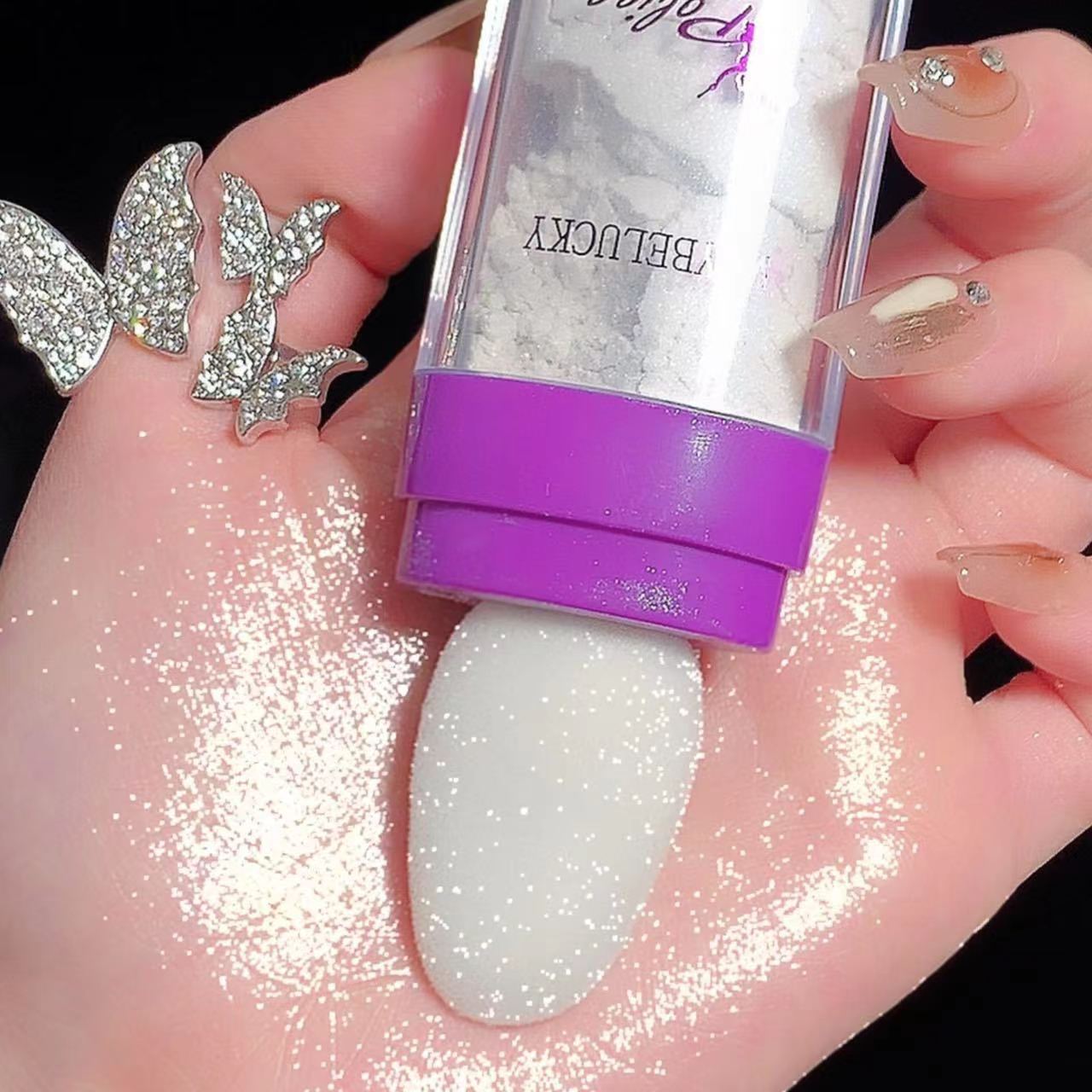 White Makeup Pat Powder Brightening Body Powder Finishing Powder High Glow Stick Finishing Stick Body Glitter Powder Stage Shade Powder