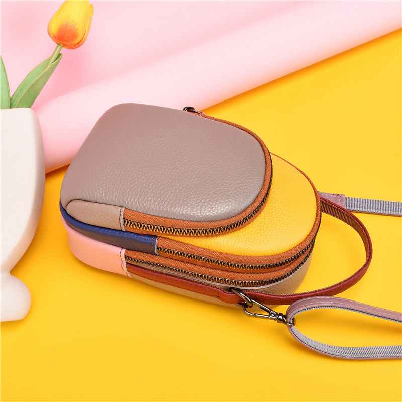 Genuine leather mobile phone bag women wholesale 2023 foreign trade new bags portable slung small bag head layer leather shoulder bag