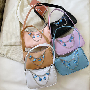 Underarm Small Bag Women's Bag 2021 New Korean Style Butterfly Jewelry Chain Small Bag Casual Fashion Shoulder Handbag