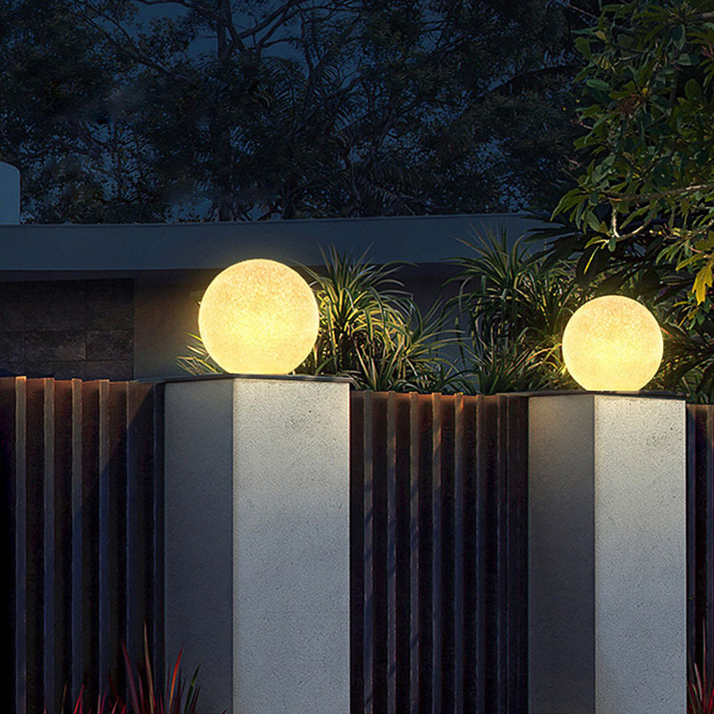 Outdoor Planet Column Head Light Solar Lawn Light Moon Light Villa Gate Courtyard Park Ambience Floor Light Landscape