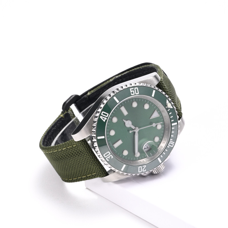 Nylon cloth first layer cowhide reverse buckle Velcro strap suitable for ditona watch bracelet accessories in stock 20mm