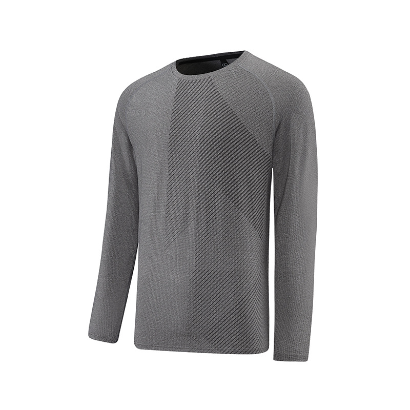 Spring and Autumn Men's Outdoor Round Neck Quick Drying Clothes Long Sleeve Sports Leisure Breathable Loose Running T-shirt Spot Print LOG