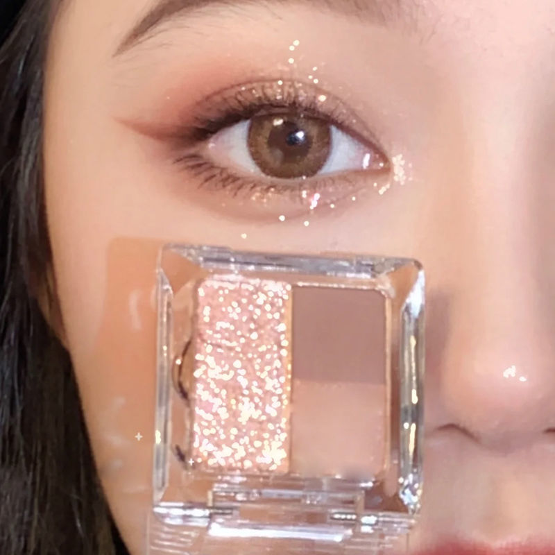 Ice Grape ~ Pink Purple Eye Shadow Plate Sequin Pearlescent Student Party White Glitter Powder Niche Set Portable ins