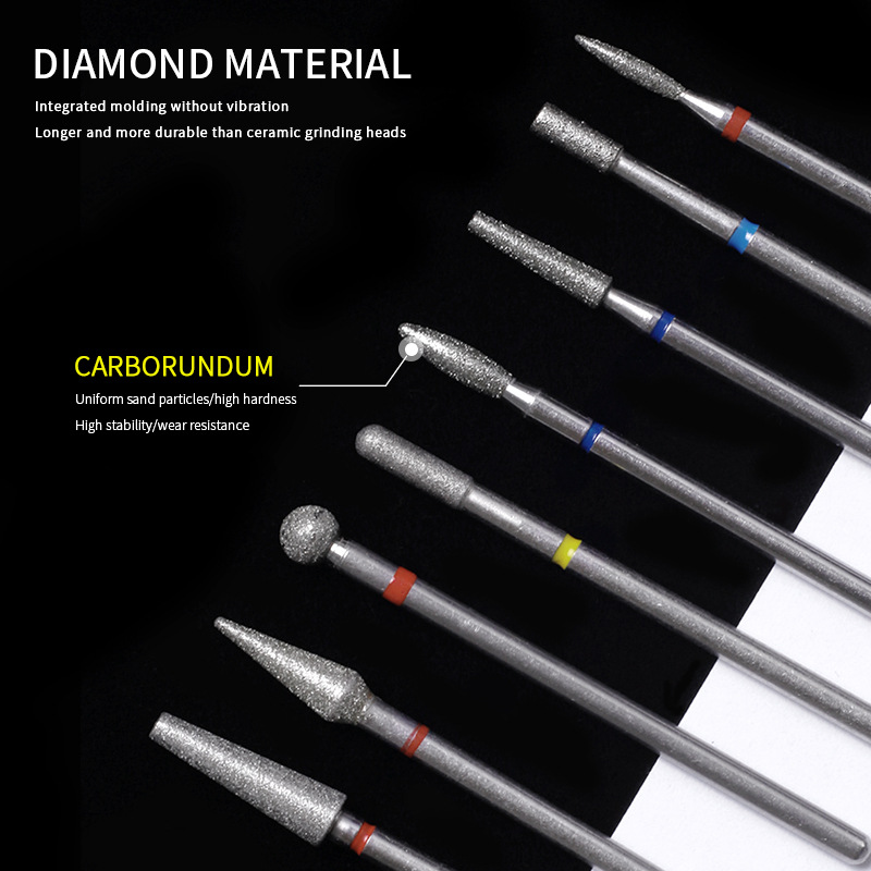 Cross-border 12 diamond grinding head polishing head multifunctional nail removal to remove dead skin nail grinding tools wholesale