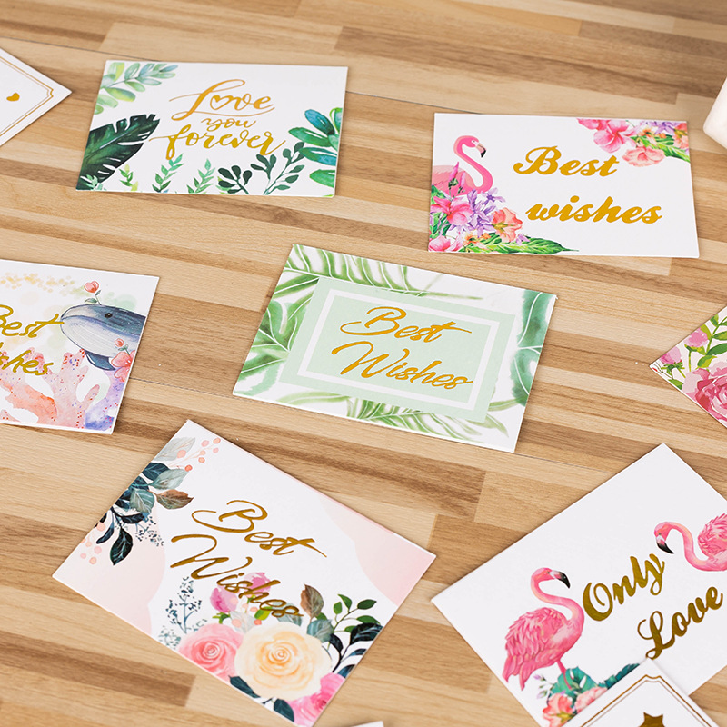 Cross-border Simple Flower Bronzing Creative Greeting Card Creative Valentine's Day Flower Shop Birthday Thank You Card