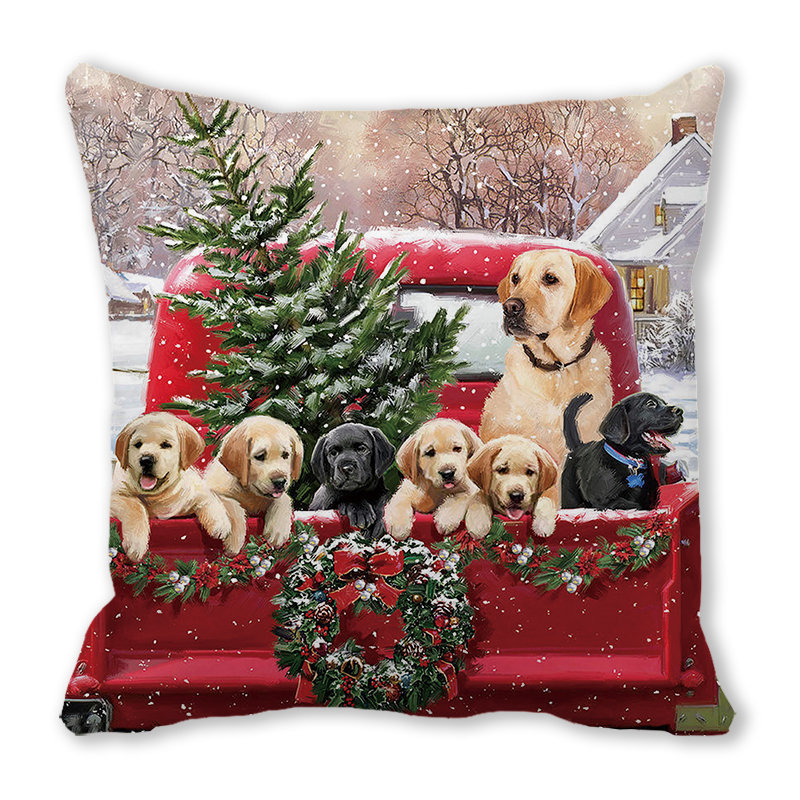 Merry Christmas Merry Christmas encrypted peach skin velvet home decoration sofa cushion pillow ZT402