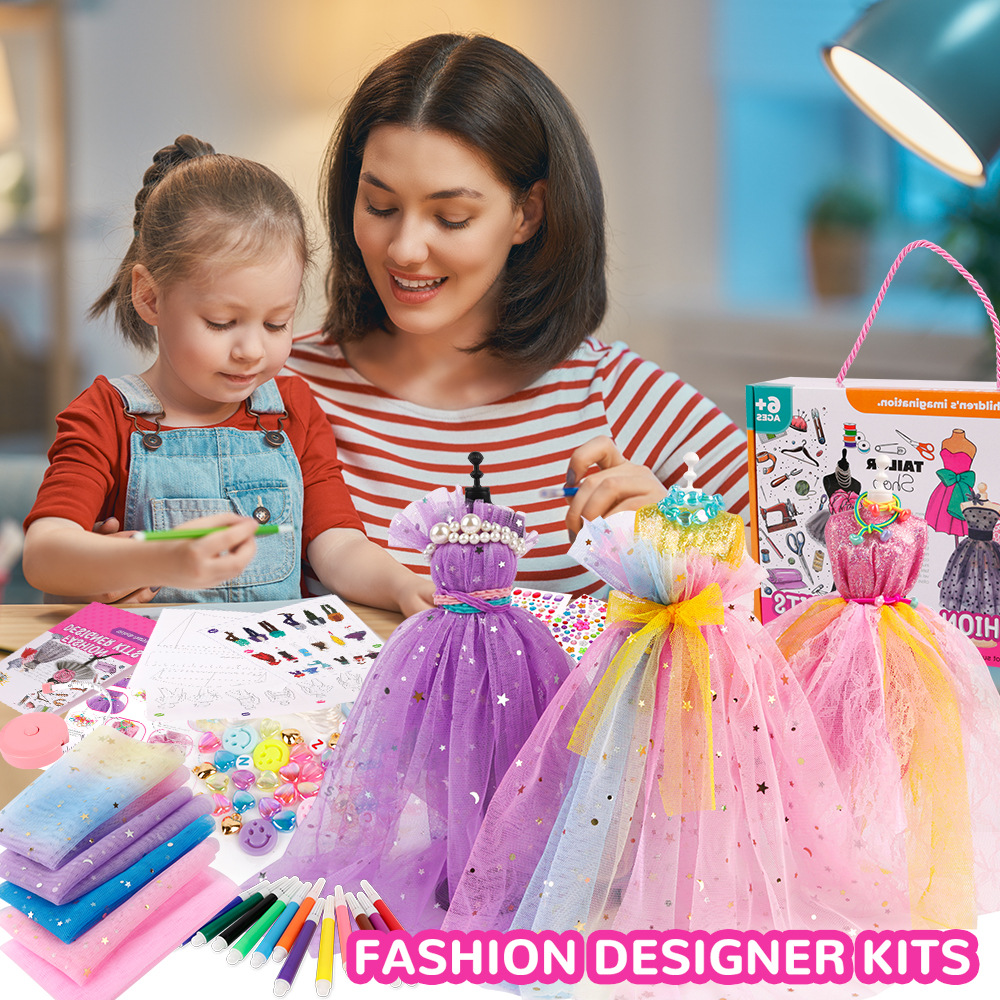 Children's clothing design sewing set 6-12 years old girl Enlightenment diy handmade creative production children's clothing toys