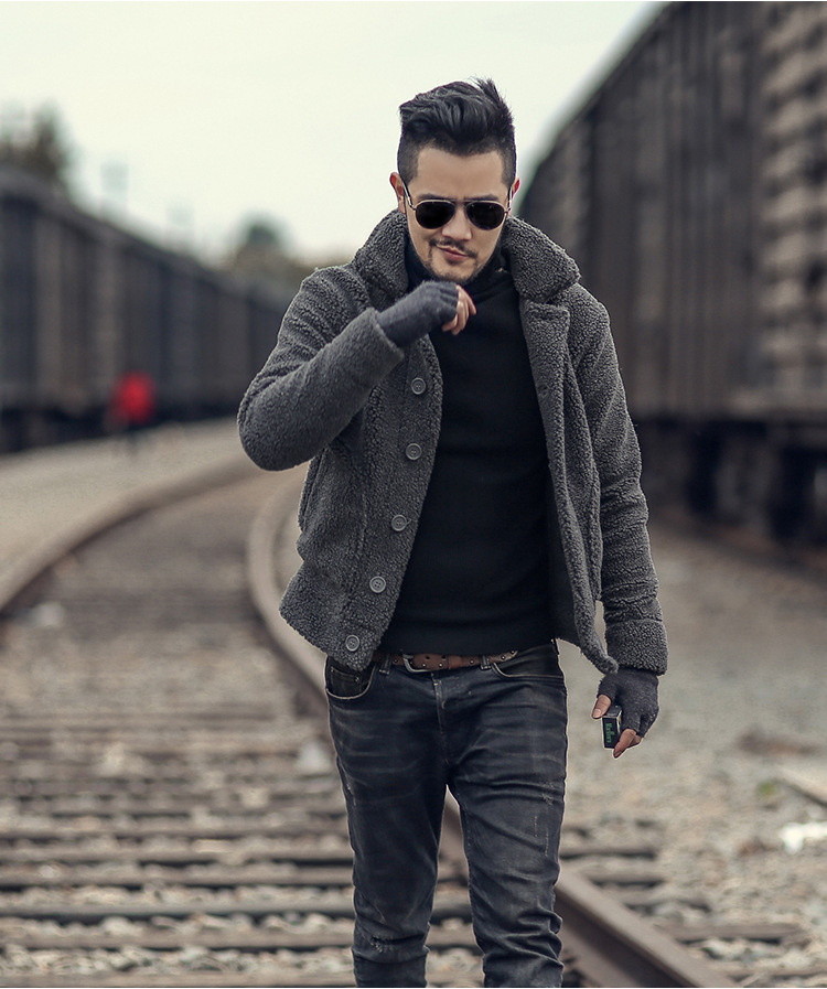 Spot wholesale autumn and winter Teddy Plush men's jacket eBay tit jacket Amazon wish Korean casual coat