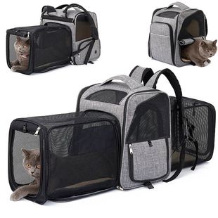New Large Cat Bag Wholesale Large Capacity Double Expansion Pet Backpack Oxford Cloth Expandable Pet Bag
