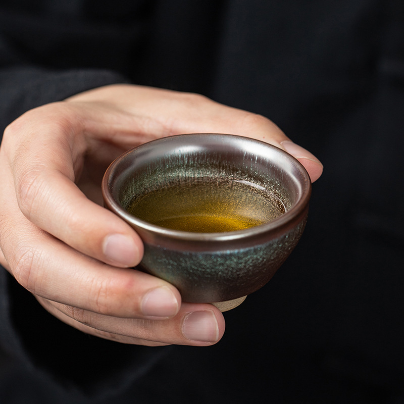 Jianyang Jianzhan Kiln Change Kung Fu Tea Set Master Cup Iron Colored Gold Six-color Cup Tea Cup High-end Gift Box