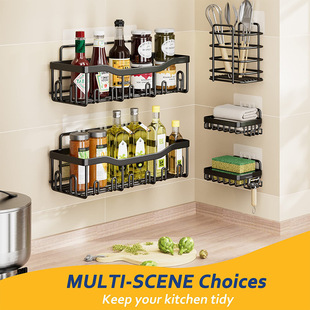 Amazon Cross-border Bathroom Rack Kitchen Wall Hanging Bathroom Rack Punch-free Washstand Storage Shelf