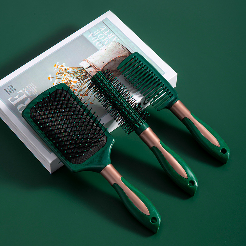 Dark Green Curly Hair Comb Air Bag Massage Comb Anti-static Hair Cushion Comb Lady Straight Hair Hairdressing Comb Beauty Comb