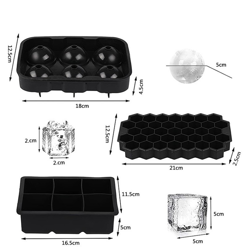 Factory sells food grade 4 balls 6 Square 6 Balls 8 grid silicone ice cube Skull Ice Cube mold with cover silicone ice cube