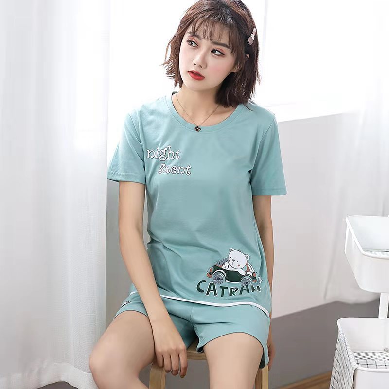 Pajamas women's summer 2023 new student girl thin sweet cute short sleeve cartoon home wear two-piece suit