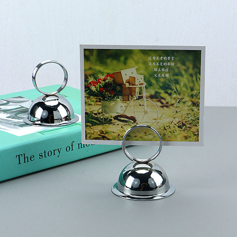 Desktop Vertical Number Plate Card Holder Metal Creative Photo Holder Wedding Table Number Card Holder Message Holder Spot