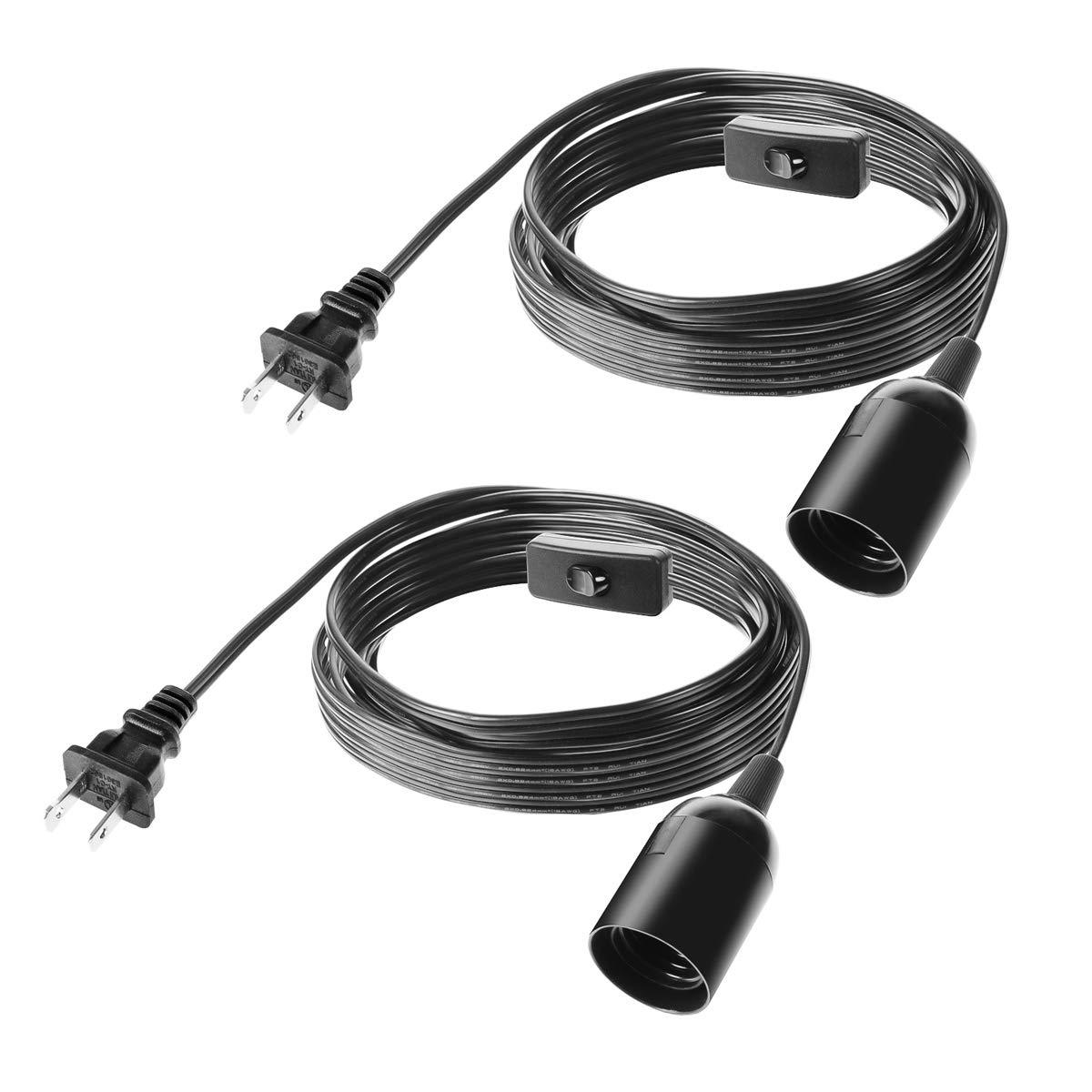 E27 screw with switch wire lamp holder household simple installation pendant lamp holder LED bulb hanging spiral lamp holder
