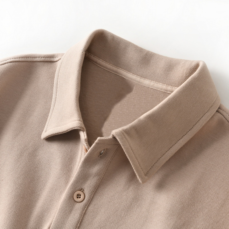 Japanese CITY BOY Gallery 300G Thickened Air Layer Pearl POLO Shirt FOG Color OVERSIZE Version