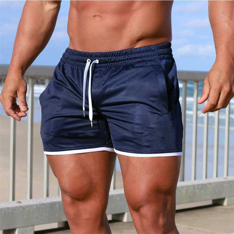 2021 new men's running sports fitness leisure fashion beach three-point quick-drying shorts manufacturers cross-border hot sale