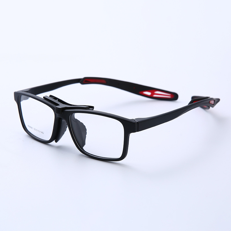 Black frame red leg sports nose sleeve