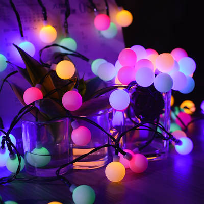 Cross-border LED lights frosted small white ball Christmas holiday outdoor courtyard decoration battery box solar string