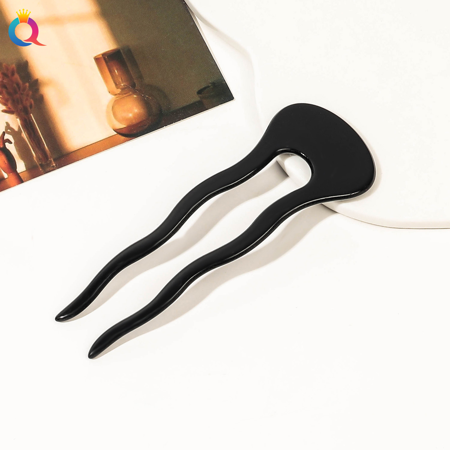Qiyue forcina per capelli a forma di U con acido acetico transfrontaliero femminile parte posteriore della testa piastra di sensazione di alta qualità artefatto per capelli forcina per capelli antica accessori per capelli all'ingrosso_voghion.com