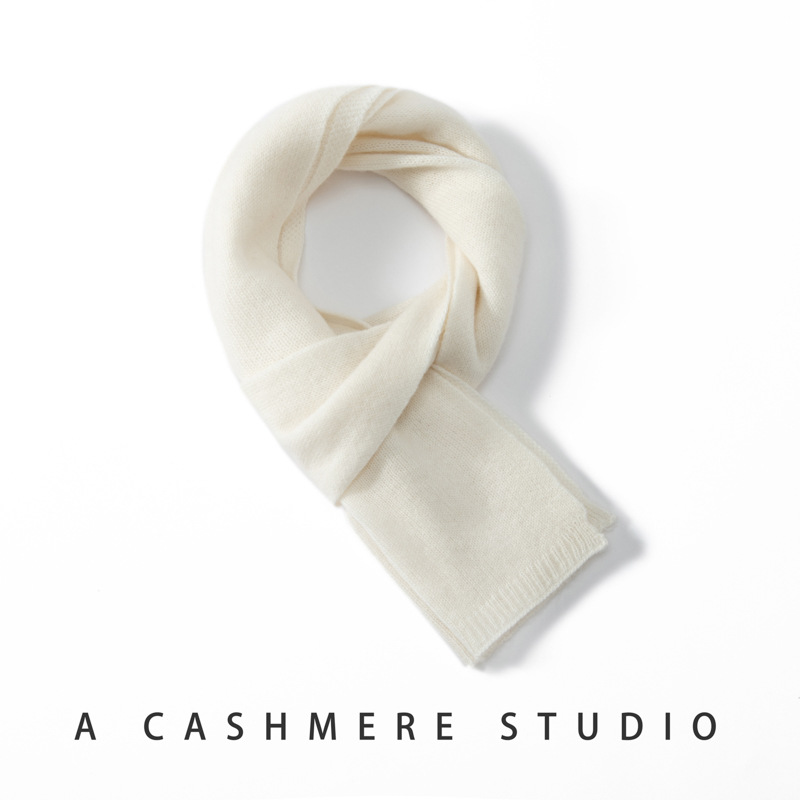 Cashmere children's scarf men's and women's wool Korean-style versatile knitted thickened warm scarf solid color season new wholesale