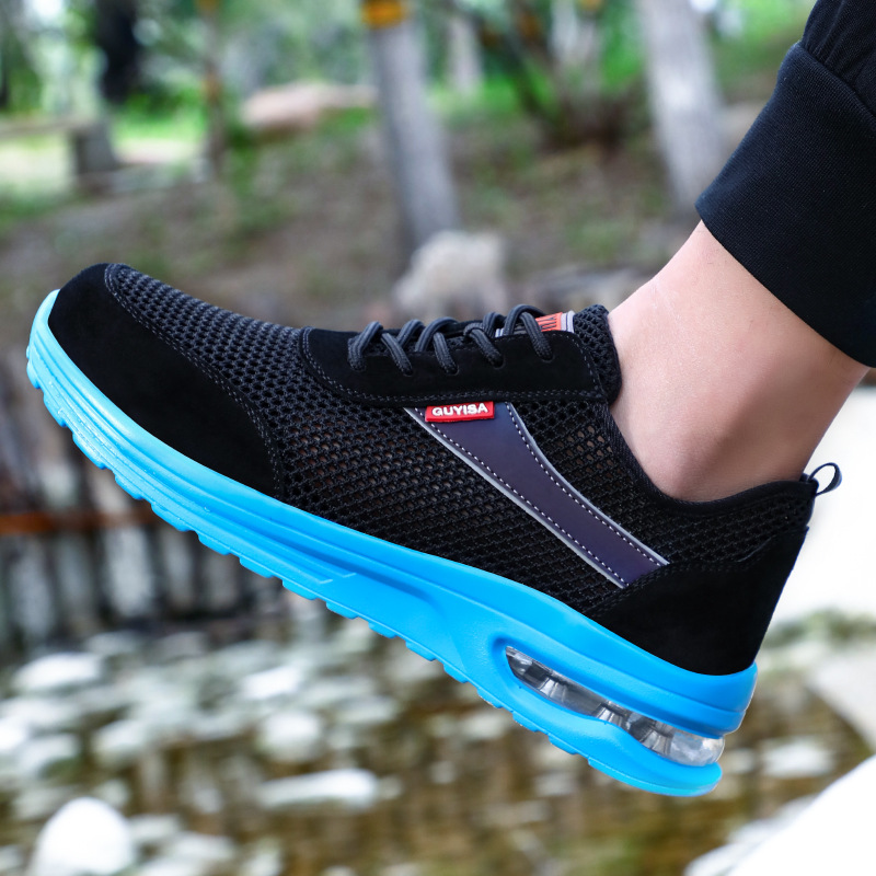 Summer Cross-border Labor Protection Shoes Large Hole Breathable Smash-resistant Pin-resistant Lightweight Shock-absorbing and Slow-elastic Work Protection Safety Shoes