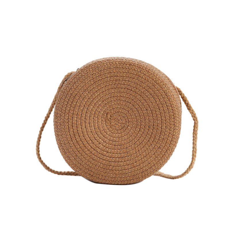 Round cake woven straw bag children's baby Travel Messenger Bag Girl's new western style small bag cute all-match summer
