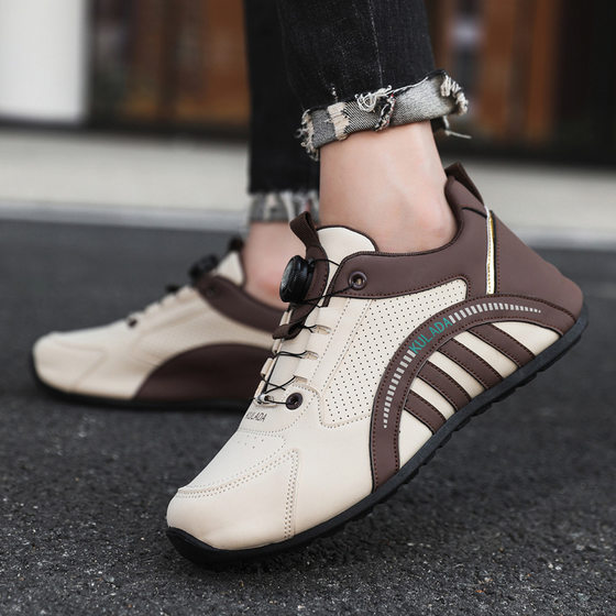 Men's Shoes Front Lace-up High-end New Style Shoes Breathable Men's Running Shoes All-match Swivel Button sneaker Men's Style