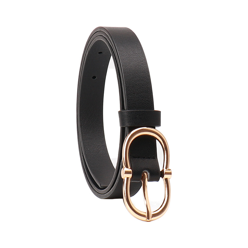 New fashion all-match women's belt high-grade alloy pin buckle imitation leather belt Women's decorative jeans thin belt
