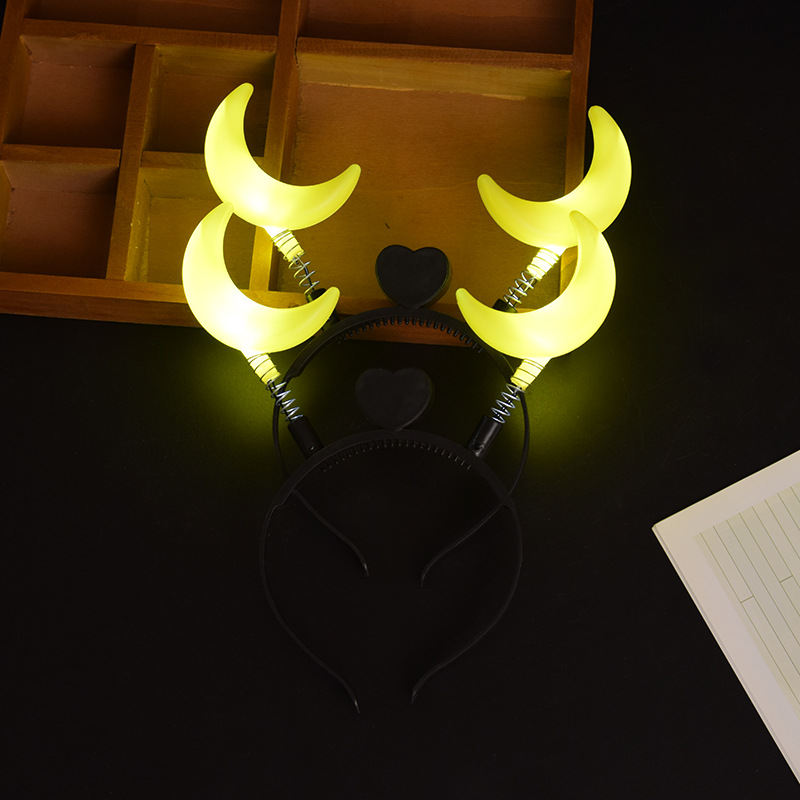 Luminous moon star headwear headband star Moon headband hairpin mid-autumn Festival light Club decoration atmosphere props gift
