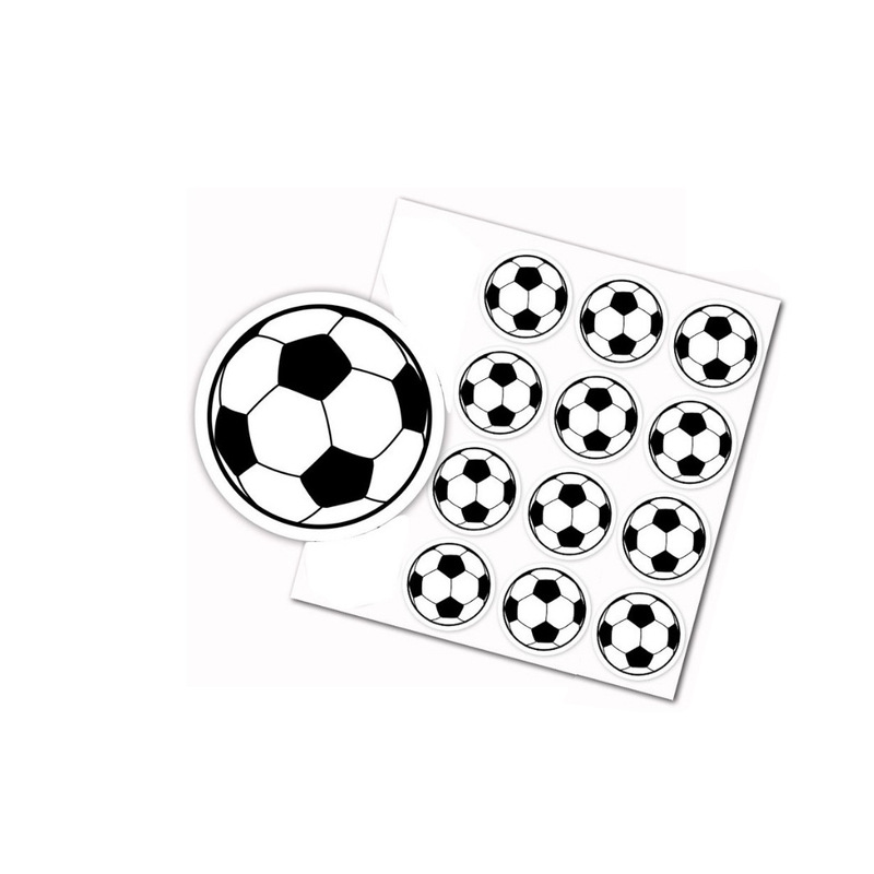 ワールドカップサッカーの形の楽しいプレゼント装飾ステッカーラベルシール3CM 12シール|undefined