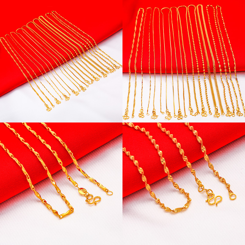 Collana unisex alla moda, collana con onda d'acqua, collana con osso di serpente, collana con scatola, collana con parola O_voghion.com