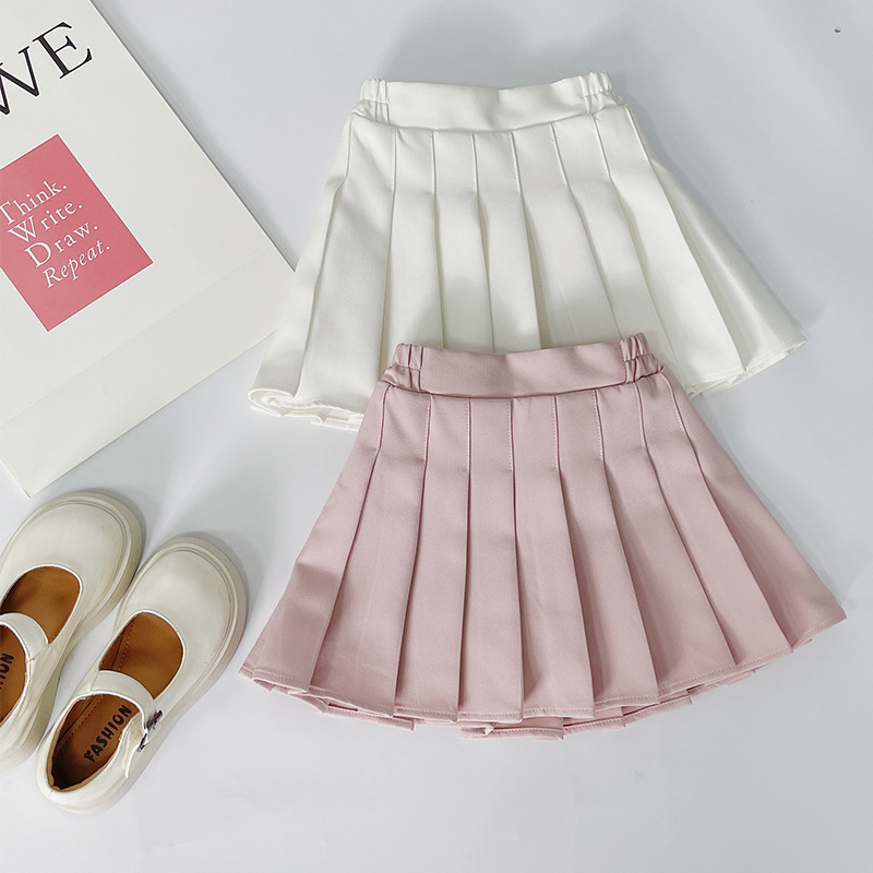 Girl's Skirt Pleated Skirt 2022 New Style Western Style Spring and Autumn Children's Skirt Korean Style Children's Short Skirt Baby Outer Wear