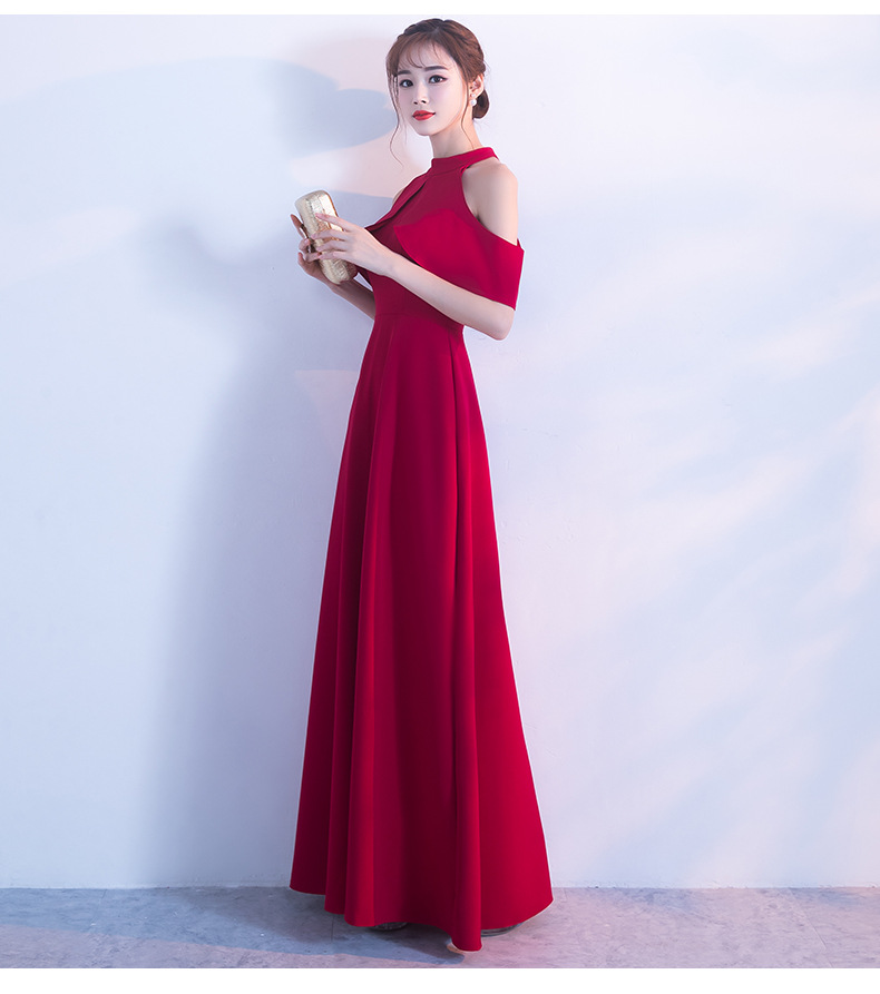 Black Evening Dress Long 2023 New Elegant Banquet Host Neck Slimming Celebrity Party Dress for Women