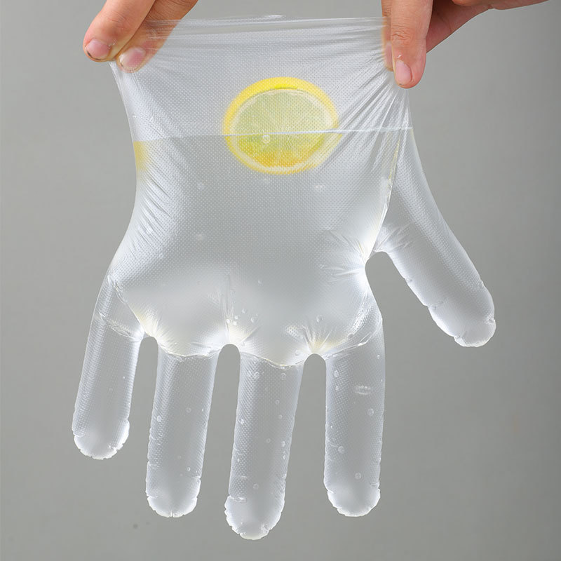 Disposable gloves food catering take-out beauty PE hairdressing thickened gloves disposable average size gloves wholesale