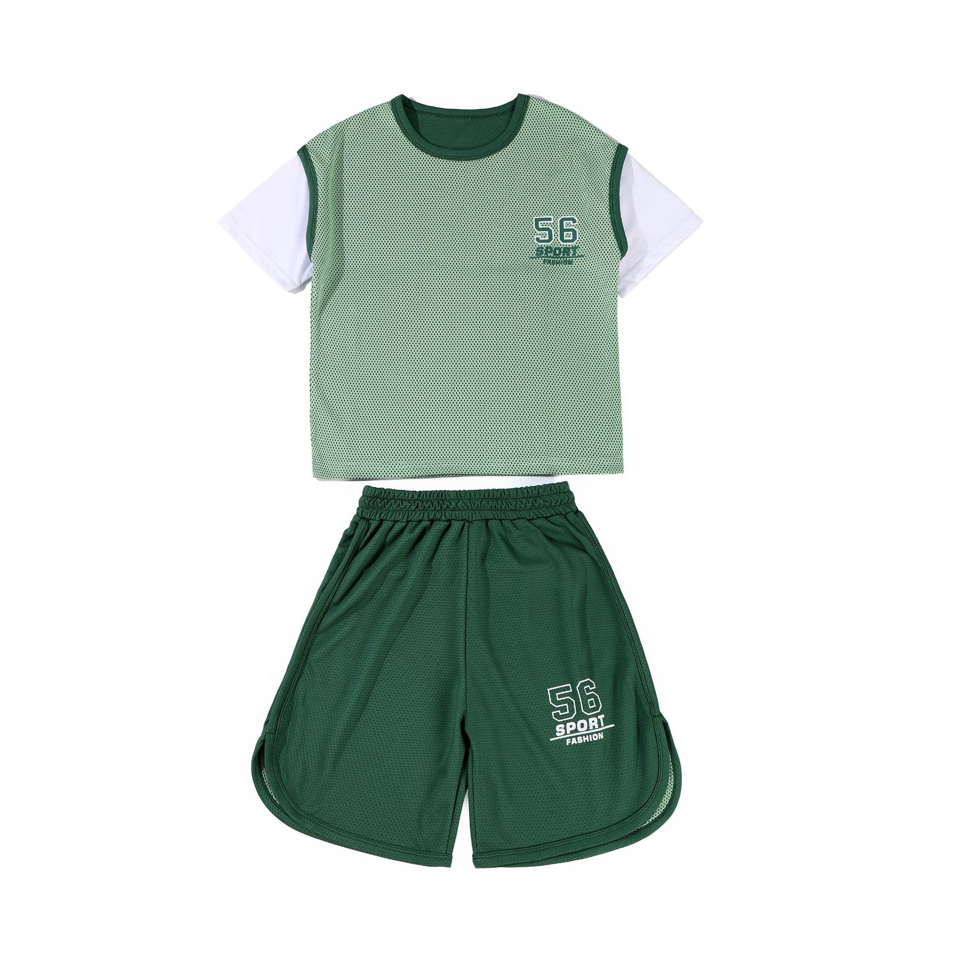 Boys' Sports Suit Summer 2022 New Thin Quick-drying Short-sleeved Shorts Two-piece Children's Summer Suit