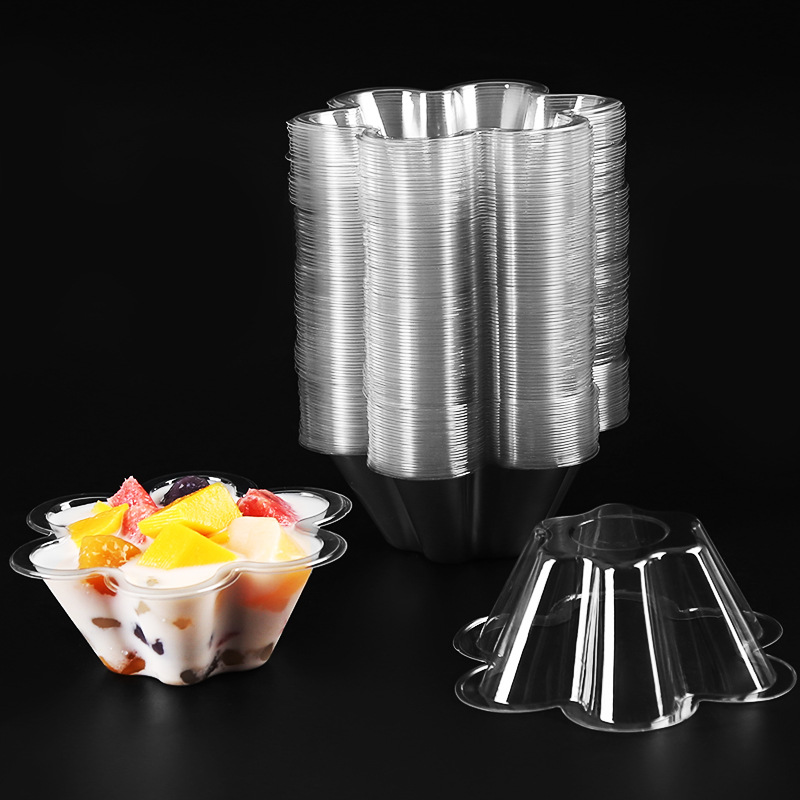 Yogurt bowl disposable 200ml smoothie dessert bowl ice cream bowl plastic cotton ice spoon transparent smoothie bowl