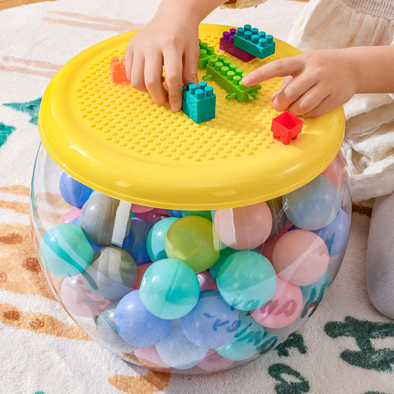 Multifunctional Children's Toy Doll Storage Stool Transparent Shoe Changing Stool Household Living Room Storage Stool Doll Storage Bucket