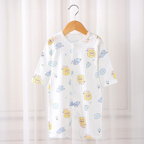 Baby Jumpsuit cotton long sleeve open romper thin pajamas summer new baby romper boys and girls loose