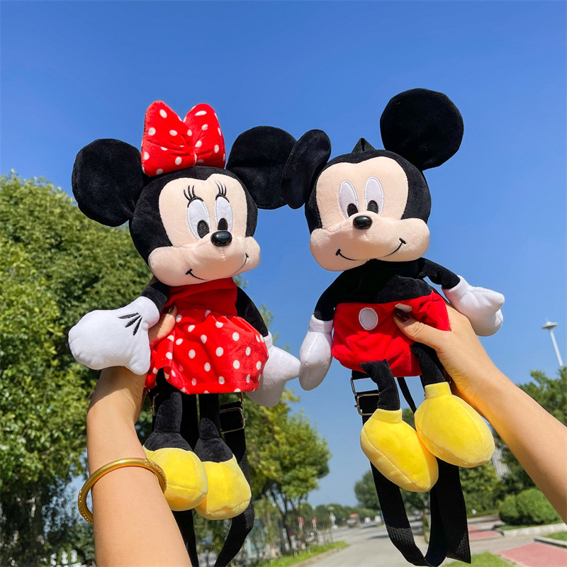 Mickey Minnie Mickey Mouse Plush Toy Backpack Doll Female Children Gift Backpack Fashion Cute Backpack