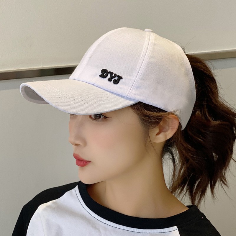 Spring and Summer Simple Half Empty Top Polyester Cotton Baseball Cap High Ponytail Face Shown Small Sun Hat Women's Sunscreen Cap
