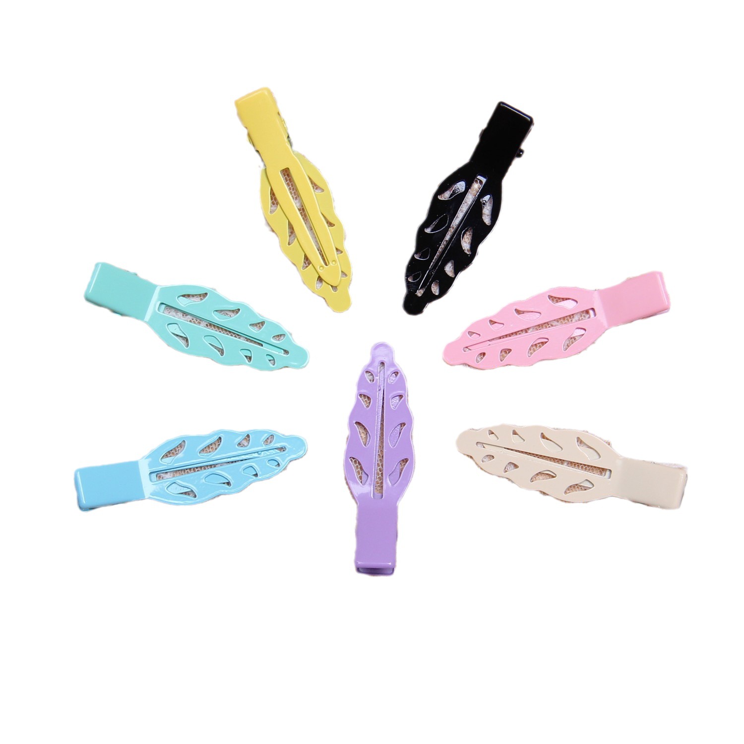 5.1cm high quality leaves hairpin wholesale electroplated seamless hairpin bangs clip DIY hairpin material accessories