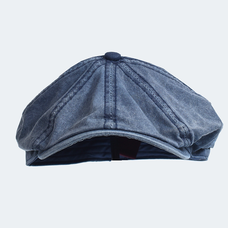 Washed octagonal cap men's European and American beret cotton cap Amazon foreign trade AliExpress newsboy advanced cap