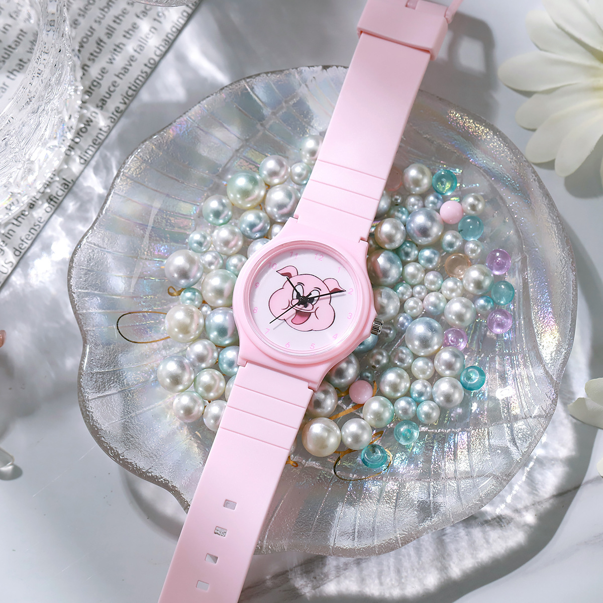 New cartoon pink piggy watch children watch time students children cute quartz watch cross-border wholesale generation